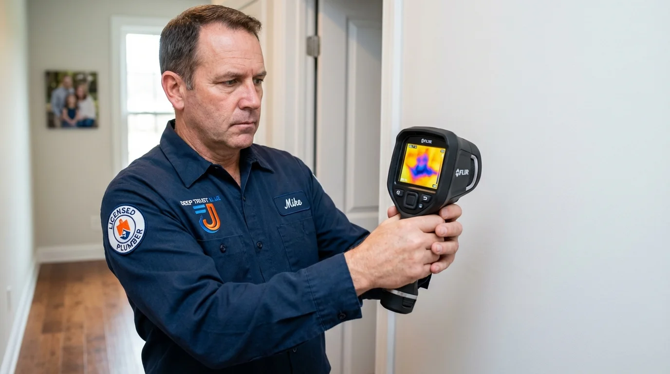 Thermal imaging leak detection by Johns Plumbing LLC in Topsham